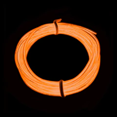 Hilo de neón electroluminiscente color naranja flúor