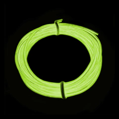 Hilo de neón electroluminiscente color verde flúor