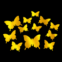 Mariposas 3D metalizadas color dorado