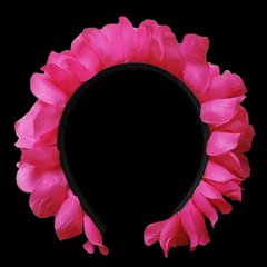 Vincha flúor con pétalos color fucsia