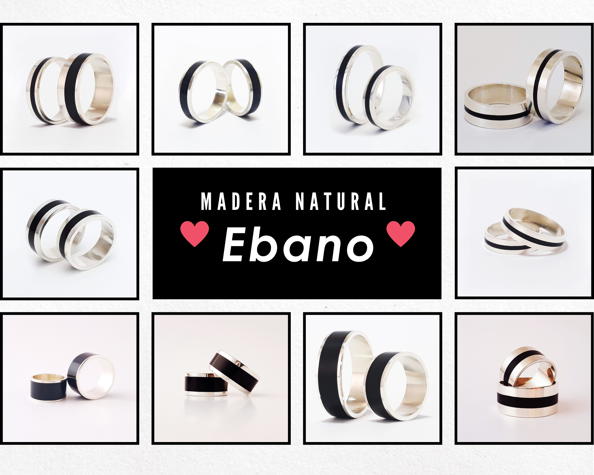 Anillos de plata y ébano: Un símbolo de conexión con la naturaleza, estilo personal y amor duradero