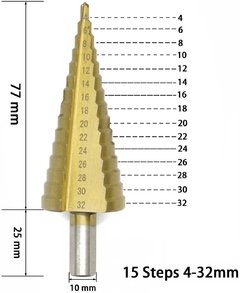 JUEGO 3 MECHAS ESCALONADAS BAÑO TITANIO DE 4 A 32MM KTI - tienda online