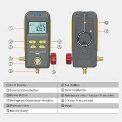 Manifold / Manometro Digital Para Aire Acondicionado Autool