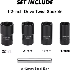 Set 4 Extractores De Tuercas Y Esparragos 17 A 22mm Casoman - comprar online