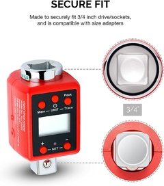 TORQUIMETRO DIGITAL CUBO ENC. 3/4" 200 - 1000Nm NEIKO - comprar online
