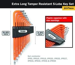 JUEGO DE 10 TORX 5 PUNTAS EN L EXTRA LARGAS TAMPER TITAN en internet
