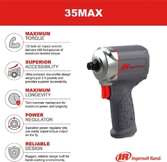 LLAVE DE IMPACTO NEUMATICA ULTRA COMPACTA COMPOSITE ENC.1/2" 450 Nm INGERSOLL RAND