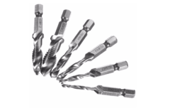 JUEGO DE 6 MECHAS / MACHOS MILIMETRICOS CON HEXAGONO DE 1/4" KTI