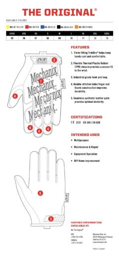 Guantes Originales Mechanix Tamaño XL - AYR Tools