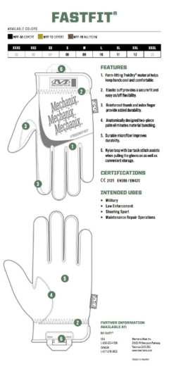 GUANTES TACTICOS FASTFIT COYOTE MECHANIX TAMAÑO S - AYR Tools