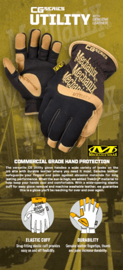 GUANTES SERIE CG15 UTILITY CUERO SINTETICO MECHANIX TAMAÑO M en internet