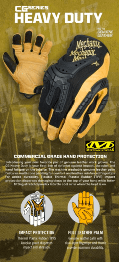 GUANTES CG40 HEAVY DUTY DE CUERO MECHANIX TAMAÑO M en internet