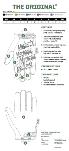 GUANTES ORIGINALES TACTICOS WOLF MECHANIX TAMAÑO S - AYR Tools