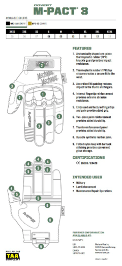 Guantes Tacticos Mechanix M-pact3 (m-pact3) Negros Tamaño L - tienda online