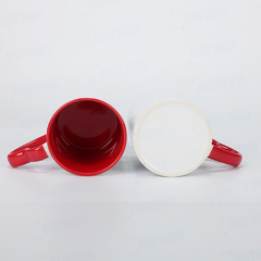 Caneca Cerâmica Branca Com Alça Coração interior Vermelho 325ml Ref 891073 - comprar online