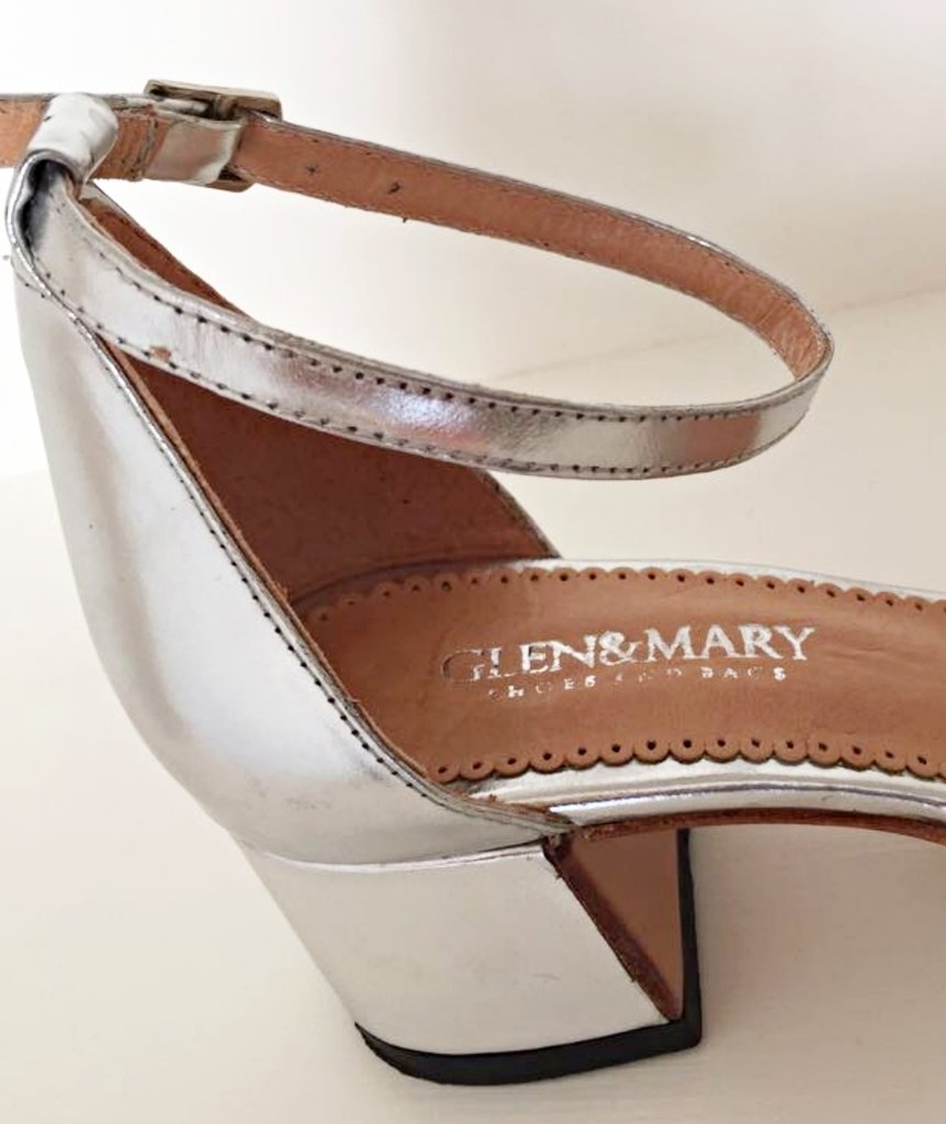 Sandalia Taco Bajo Plata - Comprar en GLEN\u0026MARY