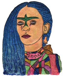 Aplique Frida azul
