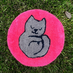 Alfombra Tufting Gato Gris