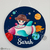 Placa Flâmula Redonda - Astronauta Menina