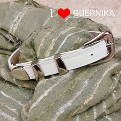 Cinturón GUERNIKA -hebilla tejana de líneas simples - 2cm