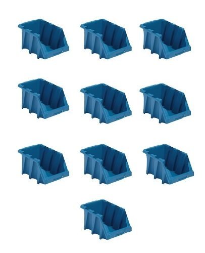 Kit 10 Gavetas Plástica Prática Empilhável Nº 3 Azul Presto