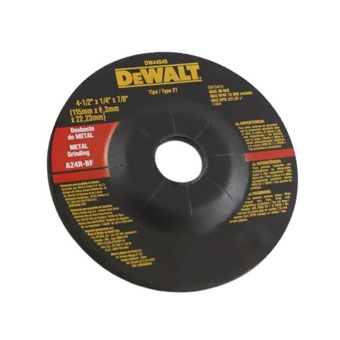 Disco Abrasivo de Desbaste 4 1/2 x 1/4 x 7/8 DW44540 Dewalt
