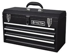 CAJA DE HERRAMIENTAS DE ACERO NEGRA CON 3 CAJONES & 1 BANDEJA COD. 321102