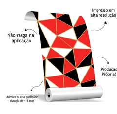 Imagem do Papel de Parede Diamond Mosaico Vermelho & Preto Lavável