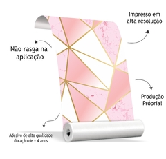 Papel de Parede Mármore Zara Rosa e Branco Resistente a Água - comprar online