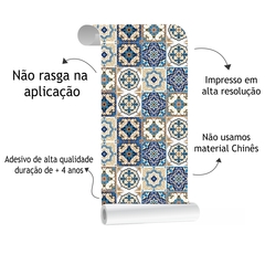 Papel De Parede Adesivo Azulejo Português - Artetik Digital