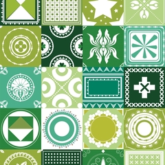 Papel De Parede Adesivo Azulejo Mosaico Tons de Verde - comprar online
