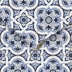 Papel De Parede Adesivo Azulejo Floral Azul na internet