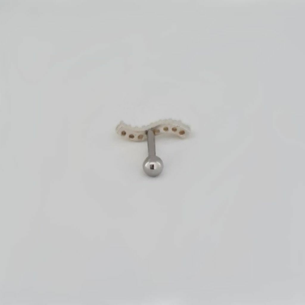 Piercing Tragus Zircônia Luz Prata 925 - Amoralora Prata 925