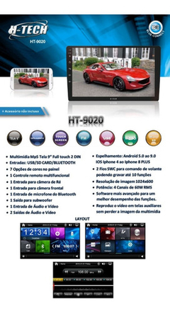 HT9020SC Mp5 2din 9 Usb Aux Bt Esp Touch - comprar online
