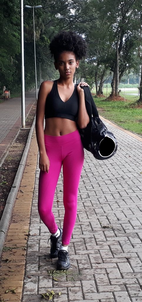 Calça Legging Basics Com Bolsos Laterais Rosa Pink