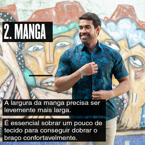 tamanho certo manga camisa