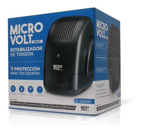 Estabilizador de tensión TRV Electronics Microvolt H 2000 2000VA entrada y salida de 220V negro