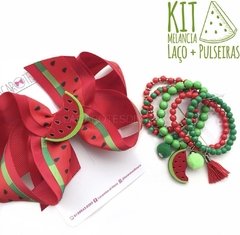 Kit Melancia - Laço G + pulseiras