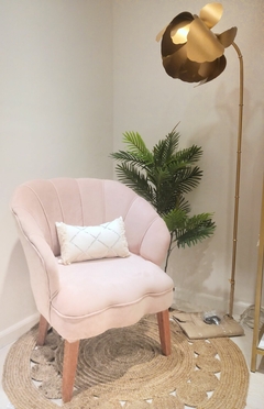 Butaca Praga en pana Velvet Rosa Nude - comprar online