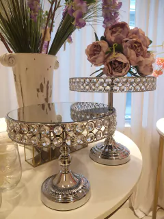 Base de torta plata con gemas grande - comprar online