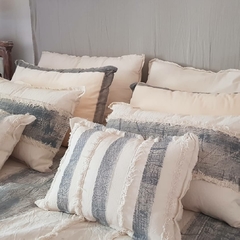 Acolchado Stripes Gris (rayas pintadas a mano) - comprar online