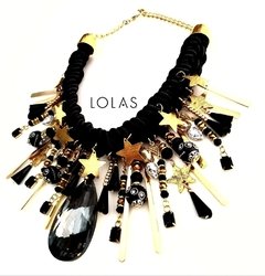 COLLAR MACY NEGRO GOLD - comprar online