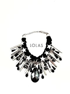 COLLAR MACY NEGRO SILVER