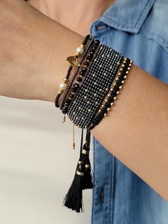 SET PULSERAS NEGRO
