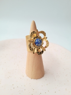 ANILLO FLOR LAPIZLAZULI