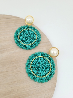 ARETES TURQUESA PERLA