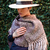 Image of Diamond Ruana / Open poncho in llama wool (Brown)