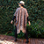 Diamond Ruana / Open poncho in llama wool (Brown) - online store