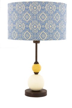 Imagen de Lampara Toledo 40 cm, 57cm altura final con pantalla (Ocre+ Natural) Pantalla natural mas variantes