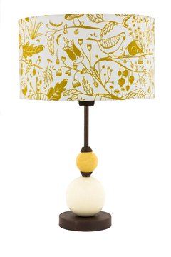 Lampara Toledo 40 cm, 57cm altura final con pantalla (Ocre+ Natural) Pantalla natural mas variantes - Del Pilar